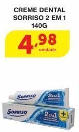 Roldão Creme dental sorriso 2 em 1 140g oferta