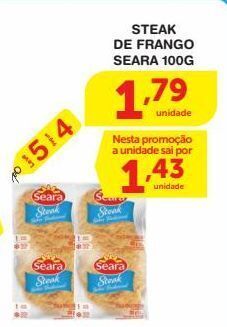 Roldão Steak de frango seara 100g oferta