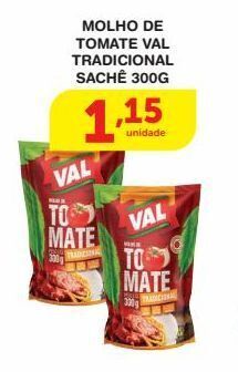 Roldão Molho de tomate val tradicional 300g oferta