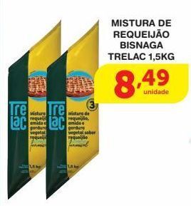 Roldão Mistura de requeijão bisnaga trelac 1,5kg oferta