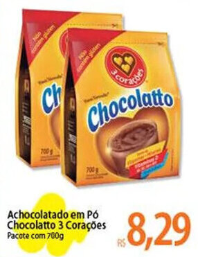 Achocolatado em Pó Chocolatto 3 Corações Pacote com 700g
