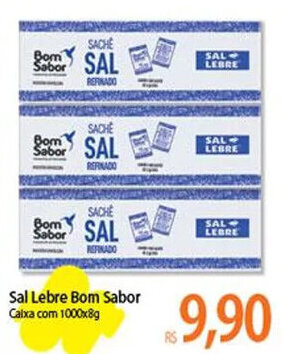 Atacadão Sal Lebre Bom Sabor Caixa com 1000x8g oferta