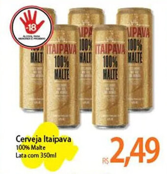 Atacadão Cerveja Itaipava 100% Malte Lata com 350ml oferta