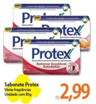 Atacadão Sabonete Protex Várias fragrâncias Unidade com 85g oferta