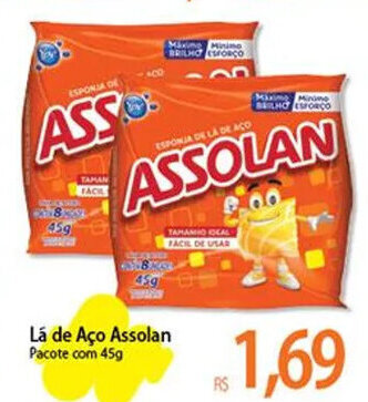 Atacadão Lá de Aço Assolan Pacote com 45g oferta