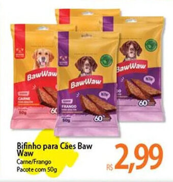 Bifinho para Cães Baw Waw Carne/Frango Pacote com 50g