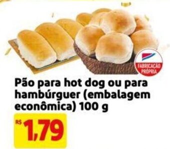 Pão para hot dog ou para hambúrguer (embalagem econômica) 100 g
