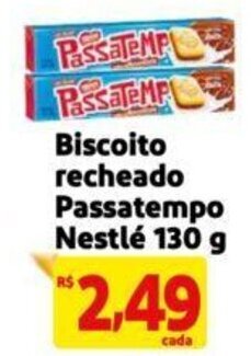 Extra Supermercado Biscoito recheado Passatempo Nestlé 130 g oferta