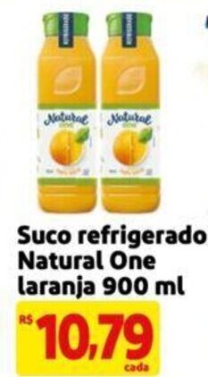 Extra Supermercado Suco refrigerado Natural One laranja 900 ml oferta