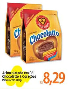 Atacadão Achocolatado em Pó Chocolatto 3 Corações Pacote com 700g oferta