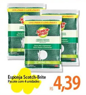 Atacadão Esponja Scotch-Brite Pacote com 4 unidades oferta