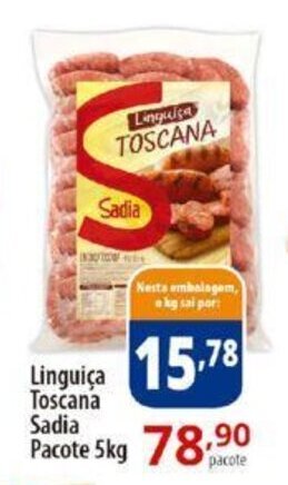 Linguiça TOSCANA Sadia Pacote 5kg