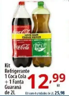 Kit Refrigerante 1 Coca Cola +1 Fanta Guaraná de 2L