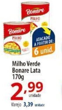 Akki Atacadista Milho Verde Bonare lata 170g oferta