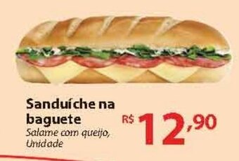 Nacional Sanduíche na baguete Salame com queijo, Unidade oferta