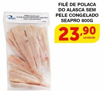 Roldão Filé de polaca do alasca sem pele congelado seapro 800g oferta