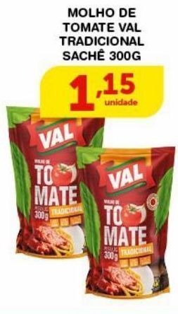 Roldão Molho de tomate val 300g oferta