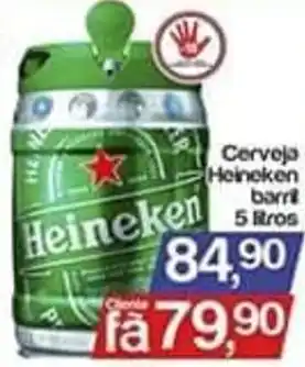 Supermercados Gricki Cerveja Heineken barril 5 litros oferta