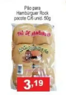 Calvo Atacadista Pao para Hamburguer Rock pacote c/6 unid. 50g oferta