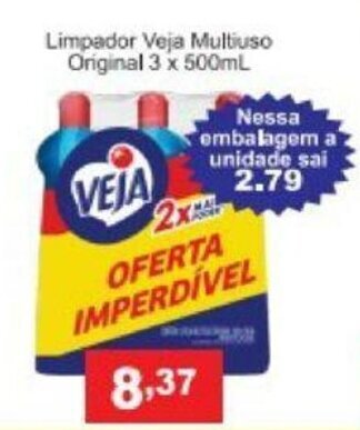 Calvo Atacadista Limpador Veja Multiuso Original 3x500ml oferta
