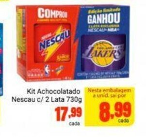 Barbosa Supermercados Kit Achocolatado Nescau c/2 lata 730g oferta