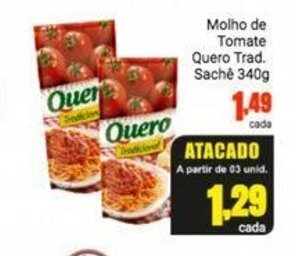 Barbosa Supermercados Molho de Tomate Quero Trad. Sache 340g oferta