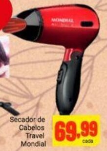 Barbosa Supermercados Secador de Cabelos Travel Mondial oferta