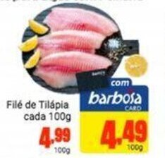Barbosa Supermercados File de Tilapia cada 100g oferta