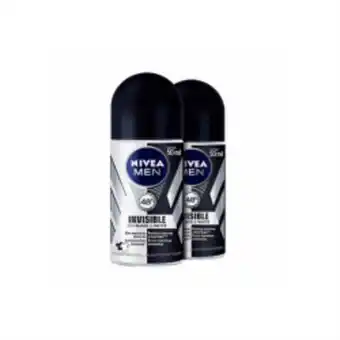 Nordestão Desodorante nivea rollon black & white invisible masculino com 2 de 50g oferta