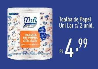 Supermercados Pague Menos Toalha de Papel Uni Lar c/ 2 unid. oferta