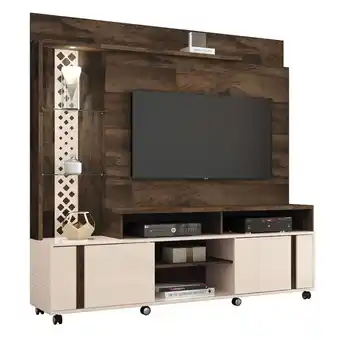Benoit Estante home theater hb 4080 vitral 2 portas em mdp e mdf 180x179x42cm oferta