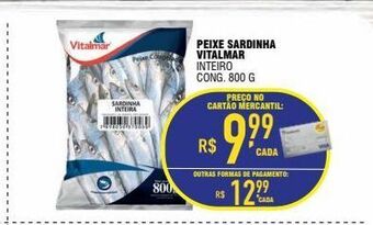 Mercantil Rodrigues Peixe sardinha vitalmar 800g oferta