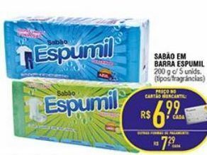 Sabão em barra espumil 200g 5un
