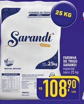 Mercantil Rodrigues Farinha de trigo sarandi 25kg oferta