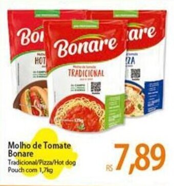 Atacadão Molho de Tomate Bonare Tradicional/Pizza/Hot dog Pouch com 1,7kg oferta