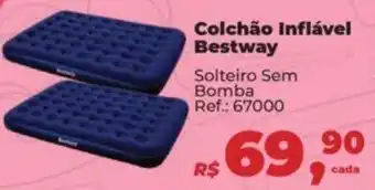 Supermercados Mateus Colchão Inflável Bestway Solteiro Sem Bomba oferta