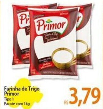 Atacadão Farinha de Trigo Primor Tipo 1 Pacote com 1kg oferta