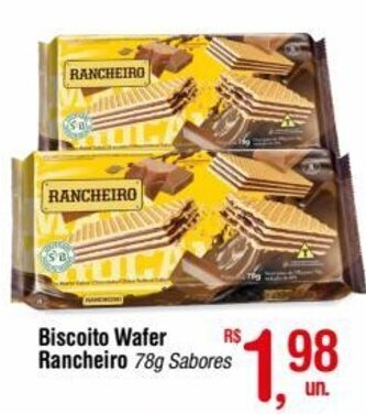 Fort Atacadista Biscoito Wafer Rancheiro 78g Sabores oferta