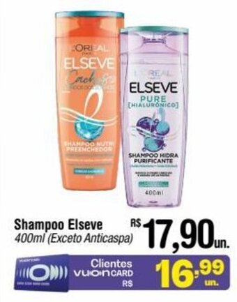 Fort Atacadista Shampoo Elseve 400ml (Exceto Anticaspa) oferta