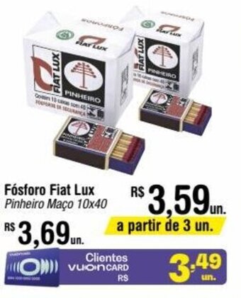 Fort Atacadista Fósforo Fiat Lux Pinheiro Maço 10x40 oferta