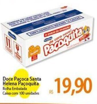 Atacadão Doce Paçoca Santa Helena Paçoquita Rolha Embalada Caixa com 100 unidades oferta