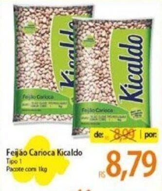 Atacadão Feijão Carioca Kicaldo Tipo 1 Pacote com 1kg oferta