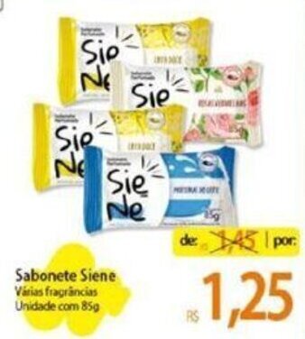Atacadão Sabonete Siene Várias fragrâncias Unidade com 85g oferta