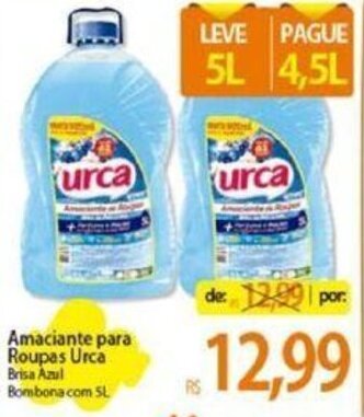 Amaciante para Roupas Urca Brisa Azul Bombona com 5L