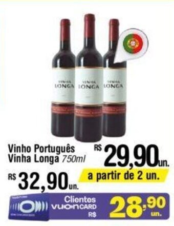 Fort Atacadista Vinho Português Vinha Longa 750ml oferta