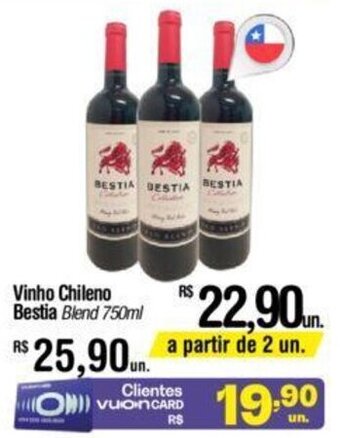 Fort Atacadista Vinho Chileno Bestia Blend 750ml oferta