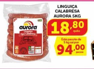 Roldão Linguiça calabresa aurora 5kg oferta