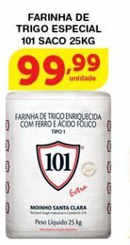 Roldão Farinha de trigo especial 101 saco 25kg oferta