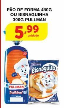 Roldão Pão de forma 480g ou bisnaguinha 300g pullman oferta