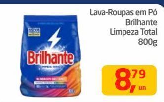 Tenda Atacado Lava-roupas em pó brilhante limpeza total 800g oferta